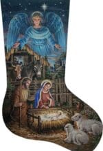 Susan Roberts Needlepoint - Angel Above Stocking