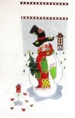 The Meredith Collection - Patchwork Snowman Stocking
