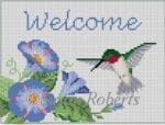 Susan Roberts Needlepoint - Hummingbird "Welcome" Sign