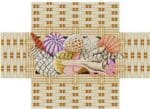 Susan Roberts Needlepoint - Seashell Basket Brick Cover