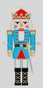 Susan Roberts Needlepoint - Aqua King Nutcracker