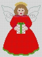 Susan Roberts Needlepoint - Girl Angel w/Present