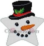 Susan Roberts Needlepoint - Snowman Face Top Hat Star