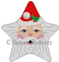 Susan Roberts Needlepoint - Santa Face Star