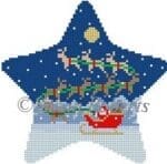 Susan Roberts Needlepoint - Sleigh & 8 Reindeer Star