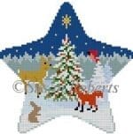 Susan Roberts Needlepoint - Forest Tree & Animals Star