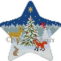 Susan Roberts Needlepoint - Forest Tree & Animals Star