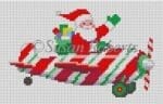 Susan Roberts Needlepoint - Santa Pilot Ornament