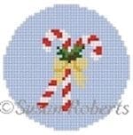 Susan Roberts Needlepoint - Candy Canes Ornament