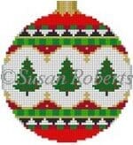 Susan Roberts Needlepoint - Trees 3 1/4" Round