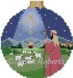 Susan Roberts Needlepoint - Nativity Shepard 3 1/4" Round