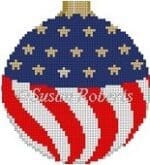 Susan Roberts Needlepoint - Flag 3 1/4" Round