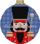Susan Roberts Needlepoint - Band Major Nutcracker 3 1/4" Round