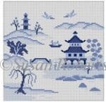 Susan Roberts Needlepoint - Japanese Inlet, Blues