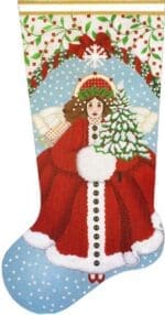 Melissa Shirley Designs - Snowy Red Angel Stocking