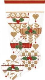 Melissa Shirley Designs - Gold and White Heart Stocking