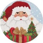 Melissa Shirley Designs - Xmas Tree Santa Ornament Round