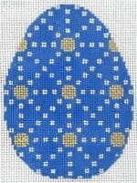 JP Needlepoint - Blue Diamond Egg