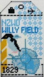 Hedgehog Needlepoint - Antartica Retro Travel Tag