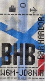 Hedgehog Needlepoint - Bar Harbor Retro Travel Tag
