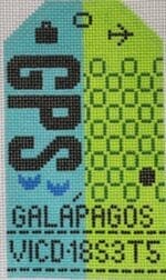 Hedgehog Needlepoint - Galapagos Retro Travel Tag