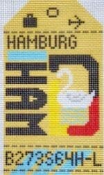 Hedgehog Needlepoint - Hamburg Retro Travel Tag