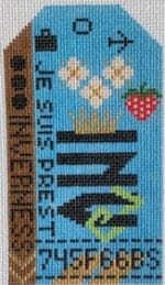 Hedgehog Needlepoint - Inverness Retro Travel Tag