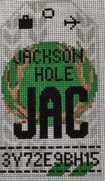 Hedgehog Needlepoint - Jackson Hole Retro Travel Tag