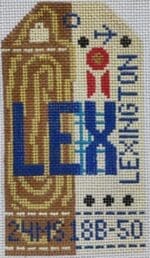 Hedgehog Needlepoint - Lexington Retro Travel Tag