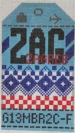 Hedgehog Needlepoint - Zagreb Retro Travel Tag