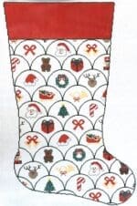 Penny Linn Designs - Holiday Stocking with Red Cuff