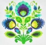 KCN Designers - Polish Folk Design - Teal Flower