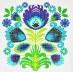 KCN Designers - Polish Folk Design - Purple Flower