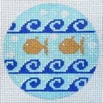 CBK Needlepoint Collections - Goldfish with Waves Ornament