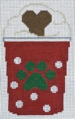 Rachel Donley Needlepoint Designs - Red Pup Cup