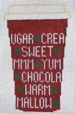 Rachel Donley Needlepoint Designs - Red Words Cup