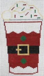 Rachel Donley Needlepoint Designs - Red Santa Suit Cup