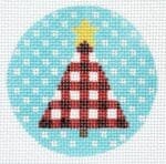 KCN Designers - Red and White Plaid Tree on Dots