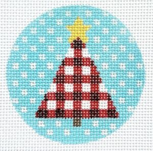 KCN Designers - Red and White Plaid Tree on Dots