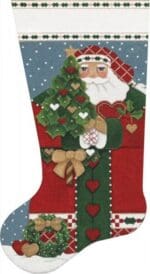 Melissa Shirley Designs - Holly Heart Santa Stocking
