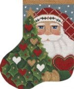 Melissa Shirley Designs - Holly Heart Santa Mini Sock