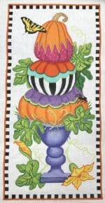 Kate Dickerson Needlepoint - Funky Punkins Tall Topiary
