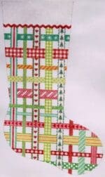 Kate Dickerson Needlepoint - Woven Ribbons - Classic Christmas Colors