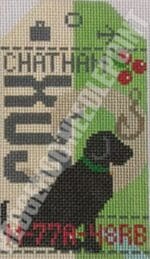 Hedgehog Needlepoint - Chatham Retro Travel Tag