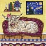 Gayla Elliott Designs - Highland Cattle w/Starry Night
