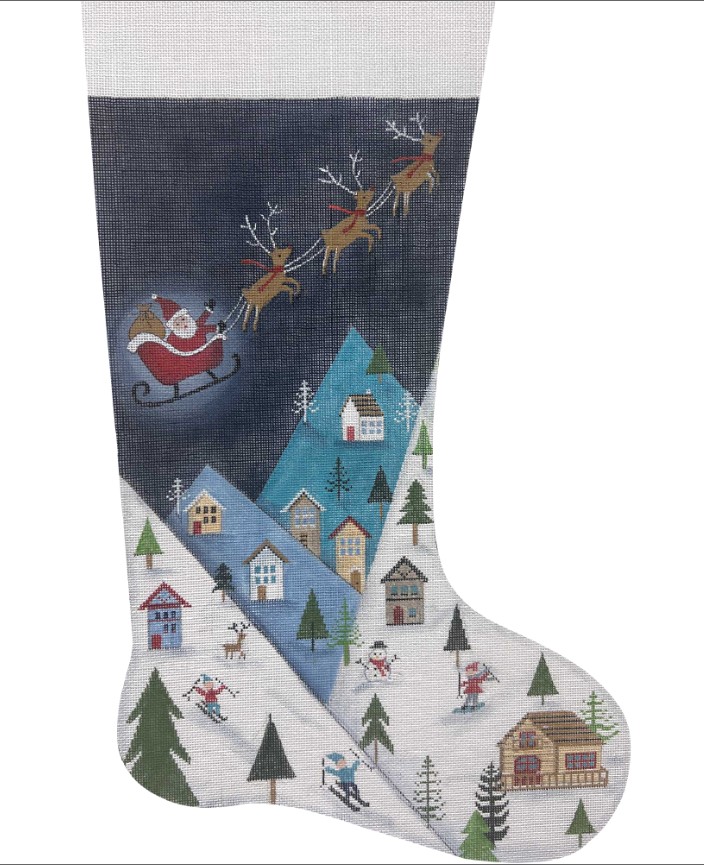 Stocking - Nutcracker Christmas hand-painted needlepoint stitching canvas, Needlepoint Canvases & Threads