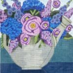 Alice Peterson Company - Watering Can with Blue Flowers