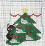 Kathy Schenkel Designs - Mouse Tree Mini Sock with Black Kitty