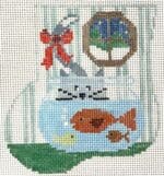 Kathy Schenkel Designs - Fishbowl Kitty Mini Sock with Gray Kitty