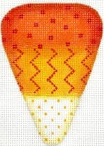 Kate Dickerson Needlepoint - Halloween Mini - Candy Corn Kernel w/Dots & Zigzags